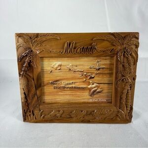 Wooden Carved Maui Picture Frame - Koa Wood Carved Hawaii